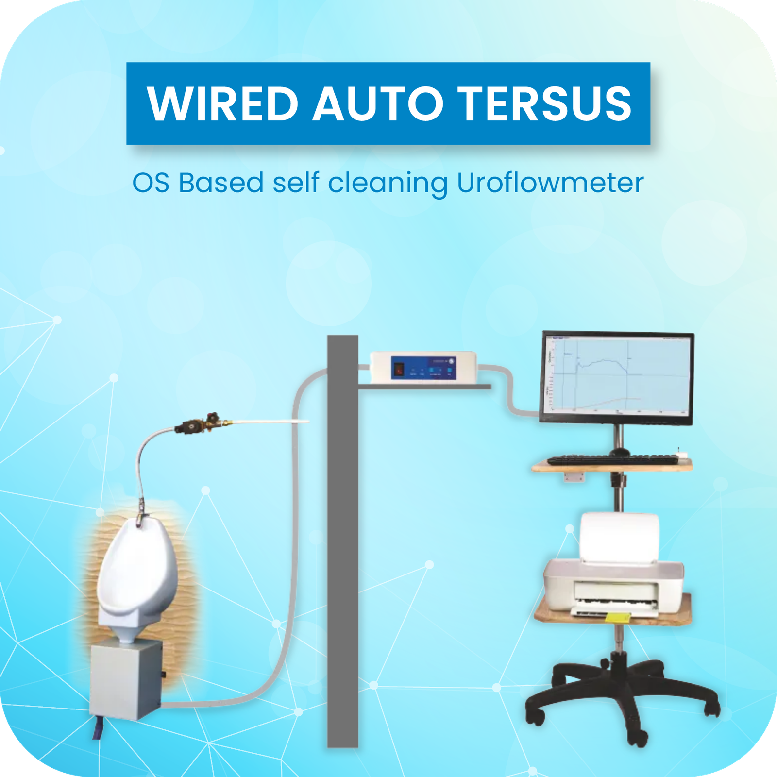 Wired Auto Tersus Self Cleaning Computer Based Uroflowmeter
